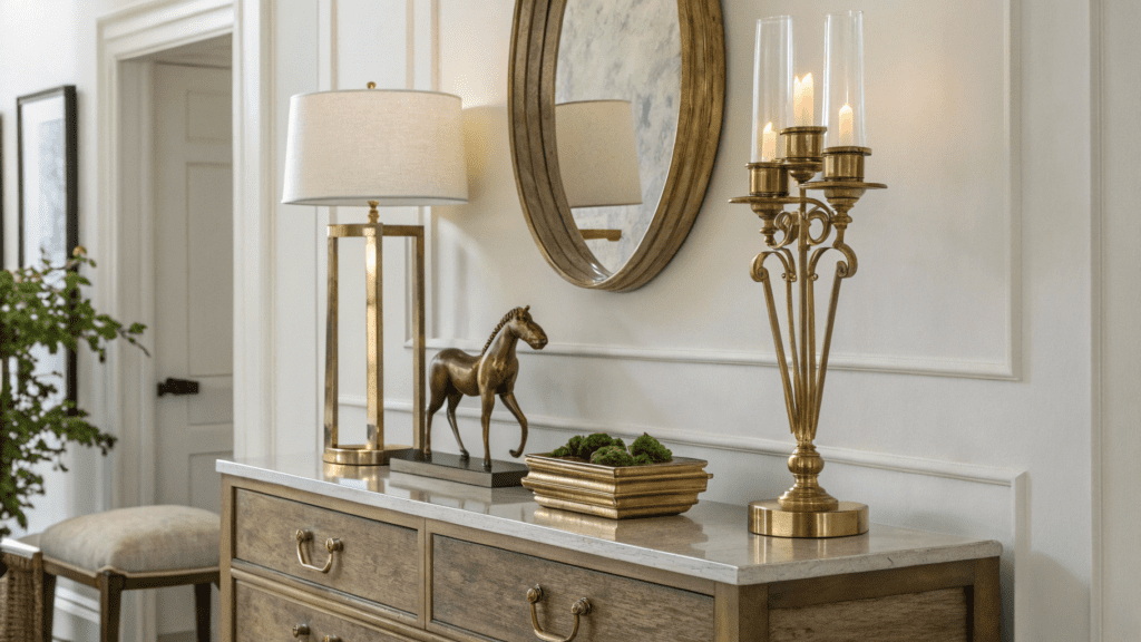 brass accents that work in contemporary interiors