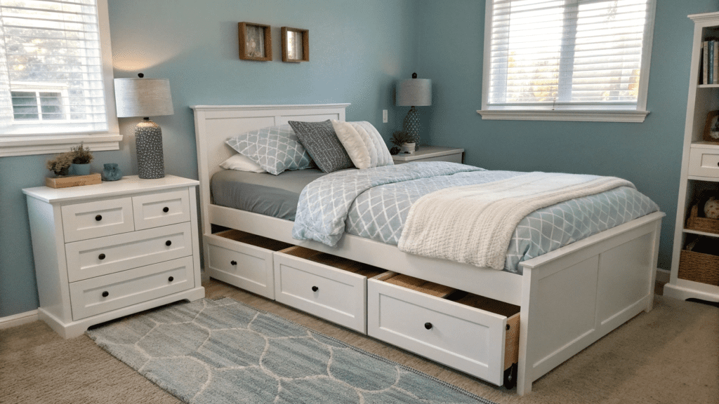 guest room remodel ideas with storage beds