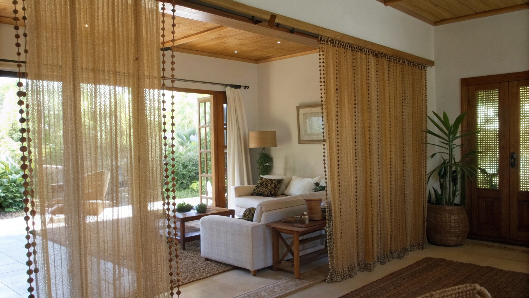 15+ Homes That Use Bamboo Beaded Curtains Beautifully
