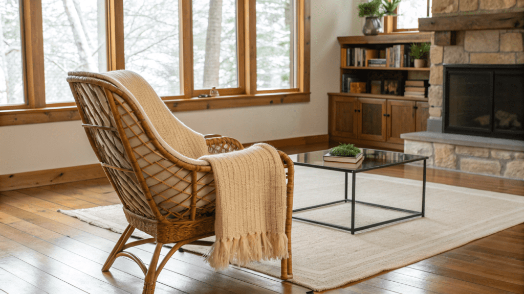 homes where a rattan accent chair