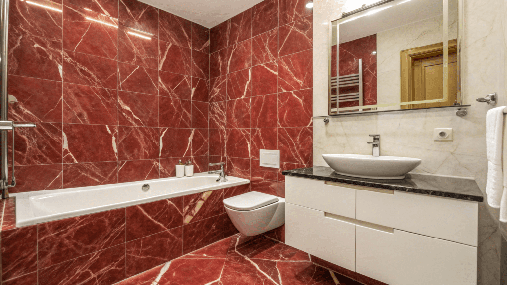 red marble bathroom design ideas for small spaces