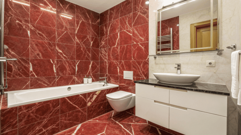 red marble bathroom design ideas for small spaces