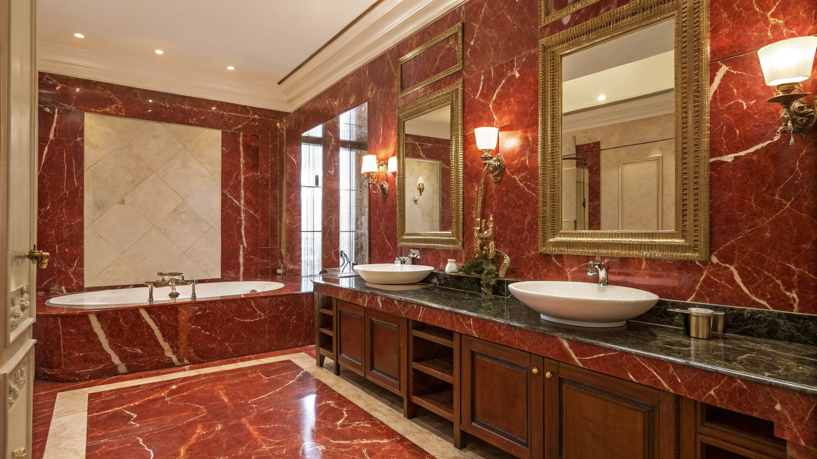 15+ Red Marble Bathroom Ideas That Feel Dramatic and Refined
