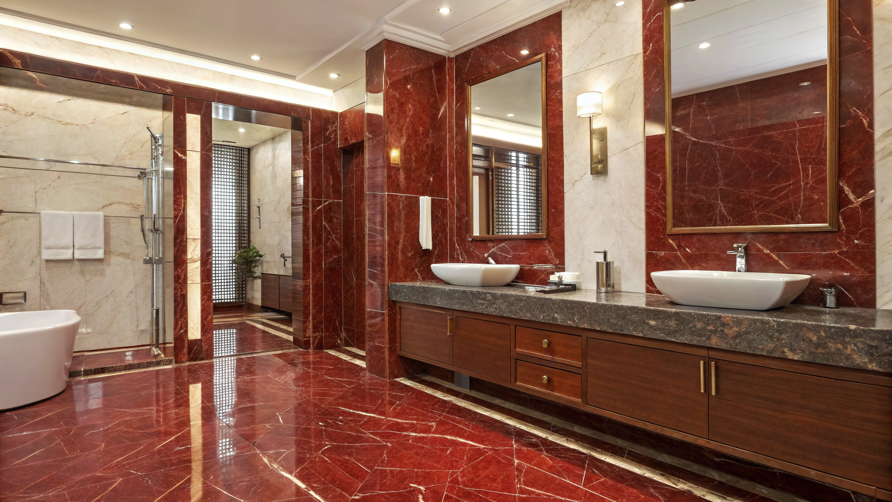 13+ Red Marble Bathrooms That Balance Bold and Elegant