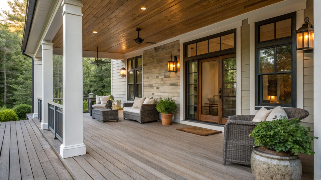 rustic porch remodel ideas with modern touches