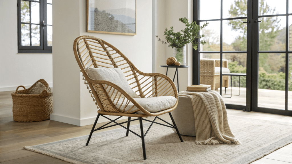 style a rattan accent chair in modern homes