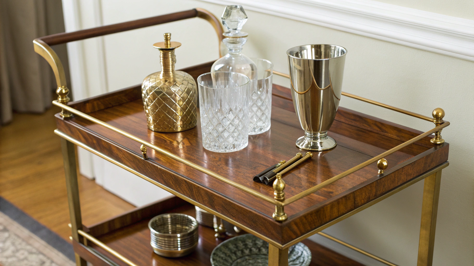 17+ Antique Bar Cart Styling Ideas for Small Apartments