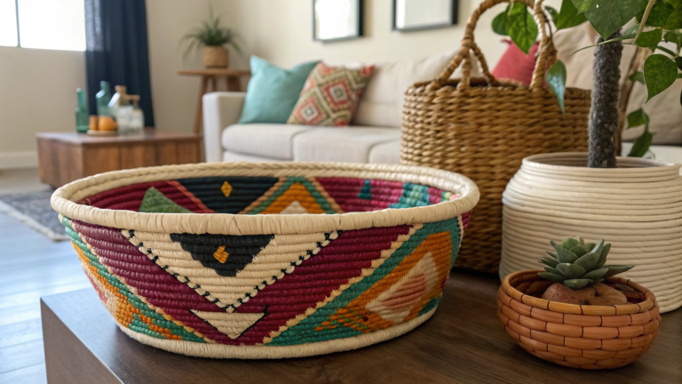 afrobohemian basket decor used in smart ways