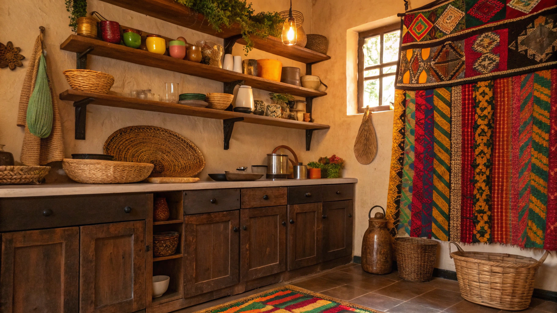 15+ Afrobohemian Kitchen Corners With Texture and Soul