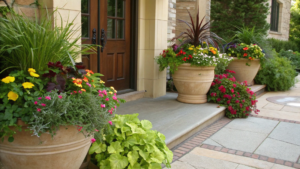 17+ Outdoor Planter Arrangement Ideas for Entryways