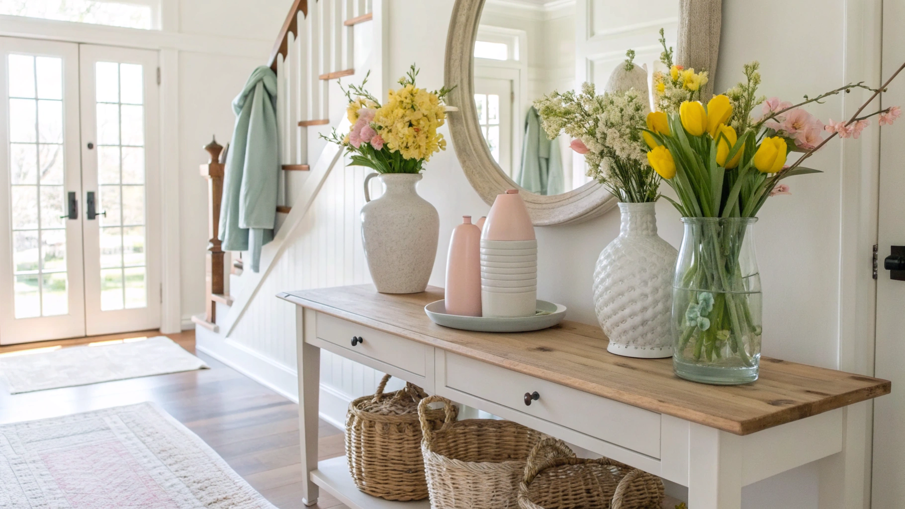 13+ Spring Console Table Decor Ideas for a Bright Entry