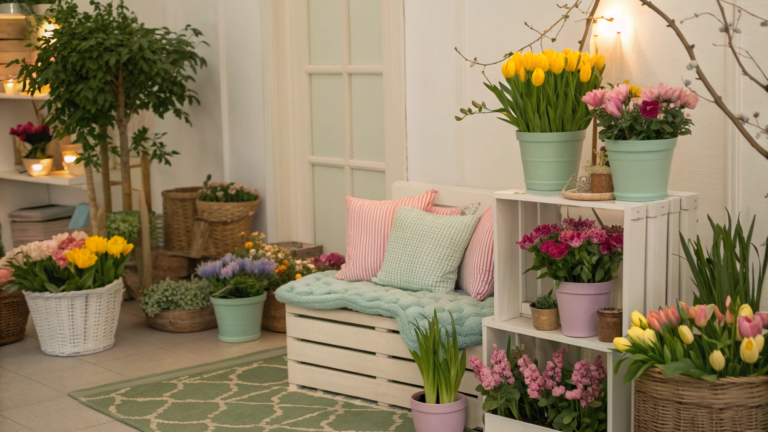 spring corner decor ideas to fill empty spaces