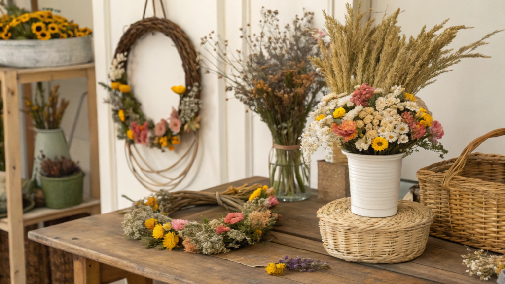 spring craft ideas using dried flowers