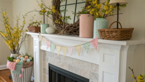 14+ Spring Fireplace Decor Ideas Without Overcrowding
