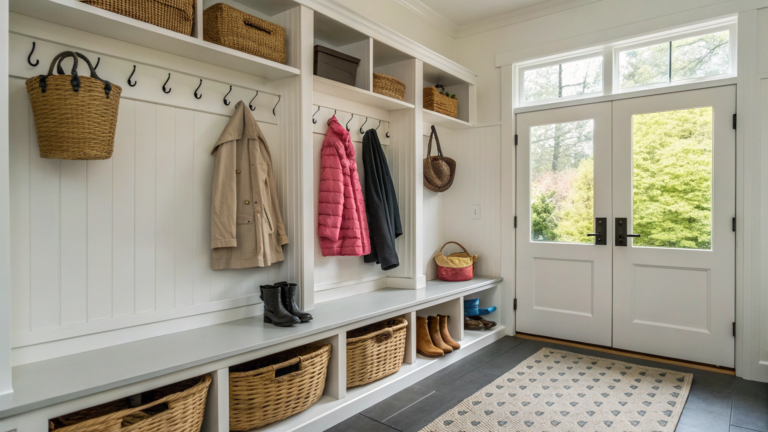 spring mudroom decor ideas that stay organized