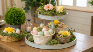 16+ Spring Tiered Tray Decor Ideas for a Seasonal Touch