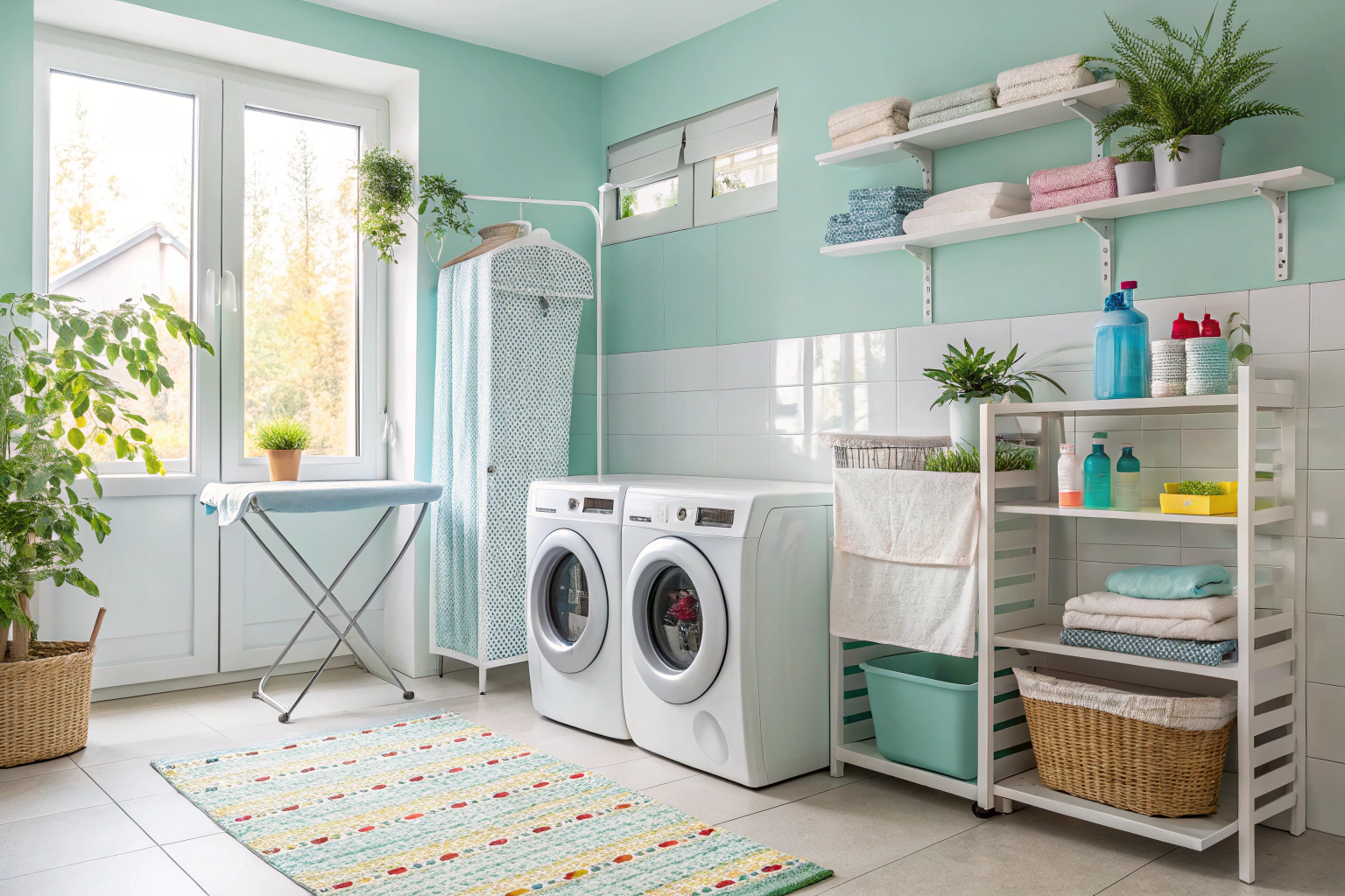 how to make a laundry room feel less depressing