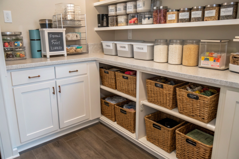 how to organize a pantry that has no shelves
