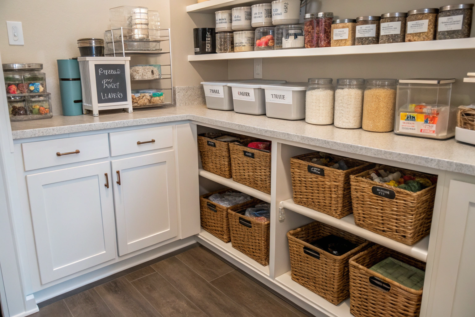 how to organize a pantry that has no shelves