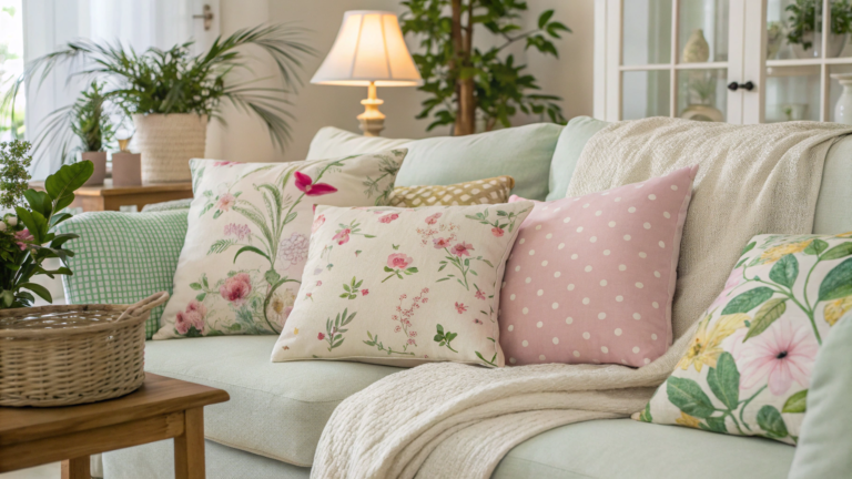spring throw pillow styling ideas