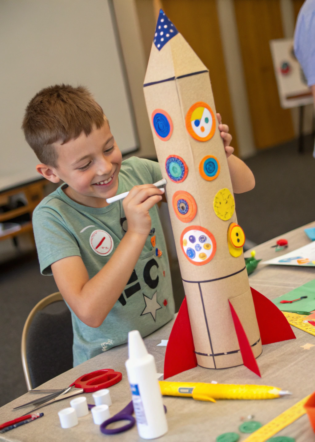 summer craft ideas for boys cardboard rocket ship