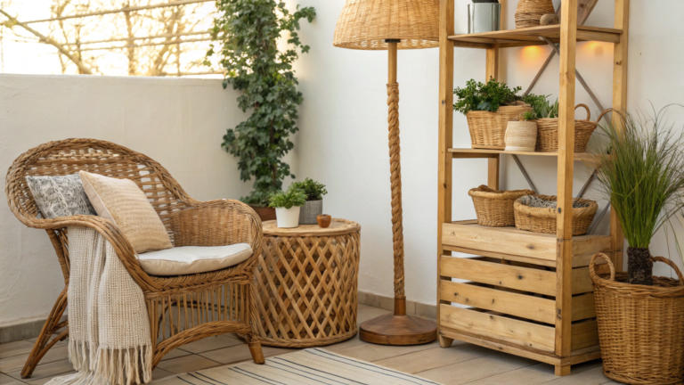 summer decor ideas with wicker rattan and wood