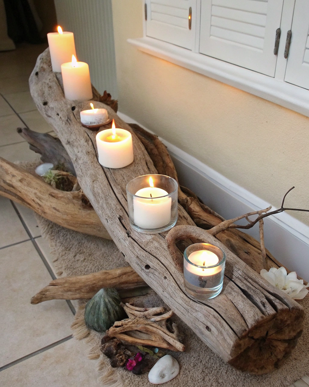 driftwood candle holder decor ideas driftwood mul