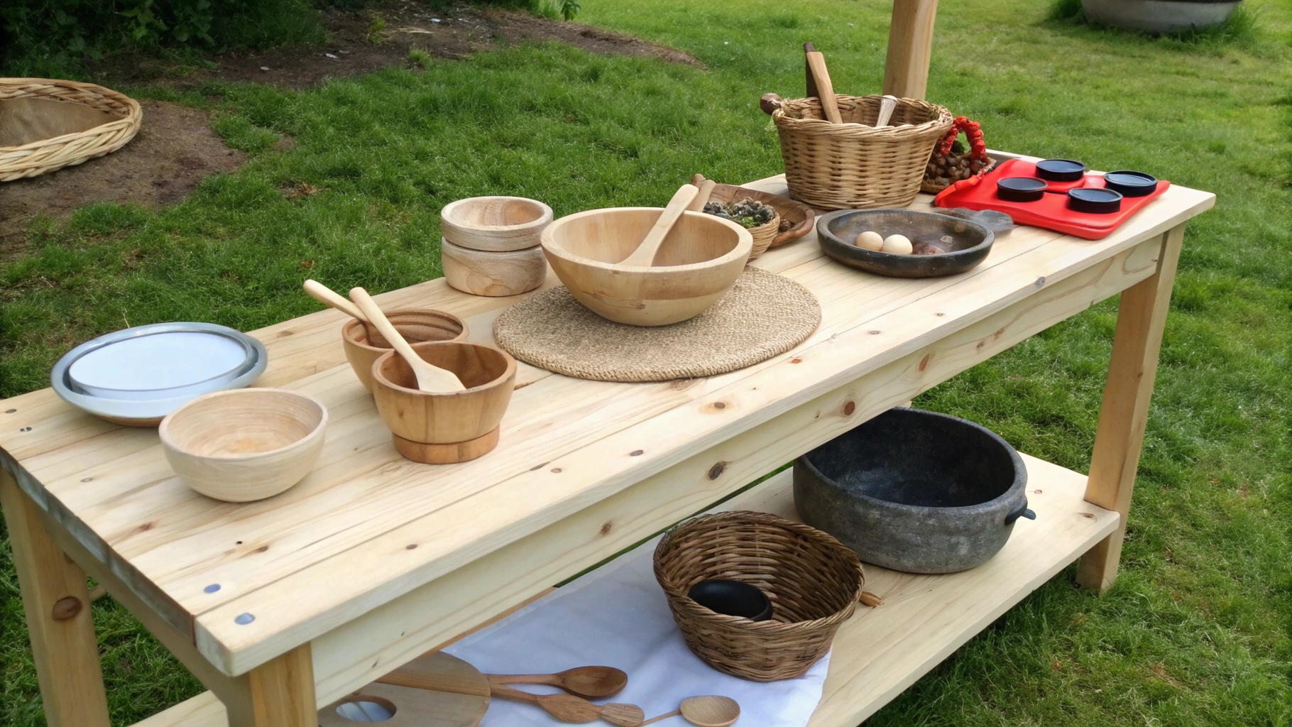 easy mud kitchen setup for beginners