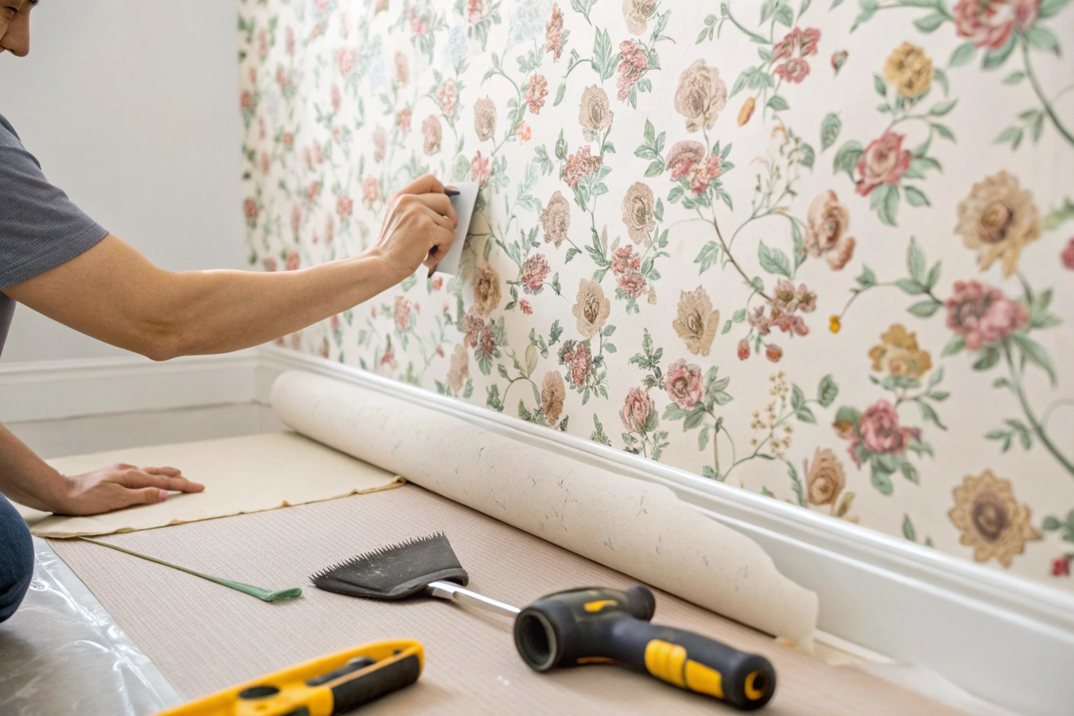 how to install peel and stick wallpaper