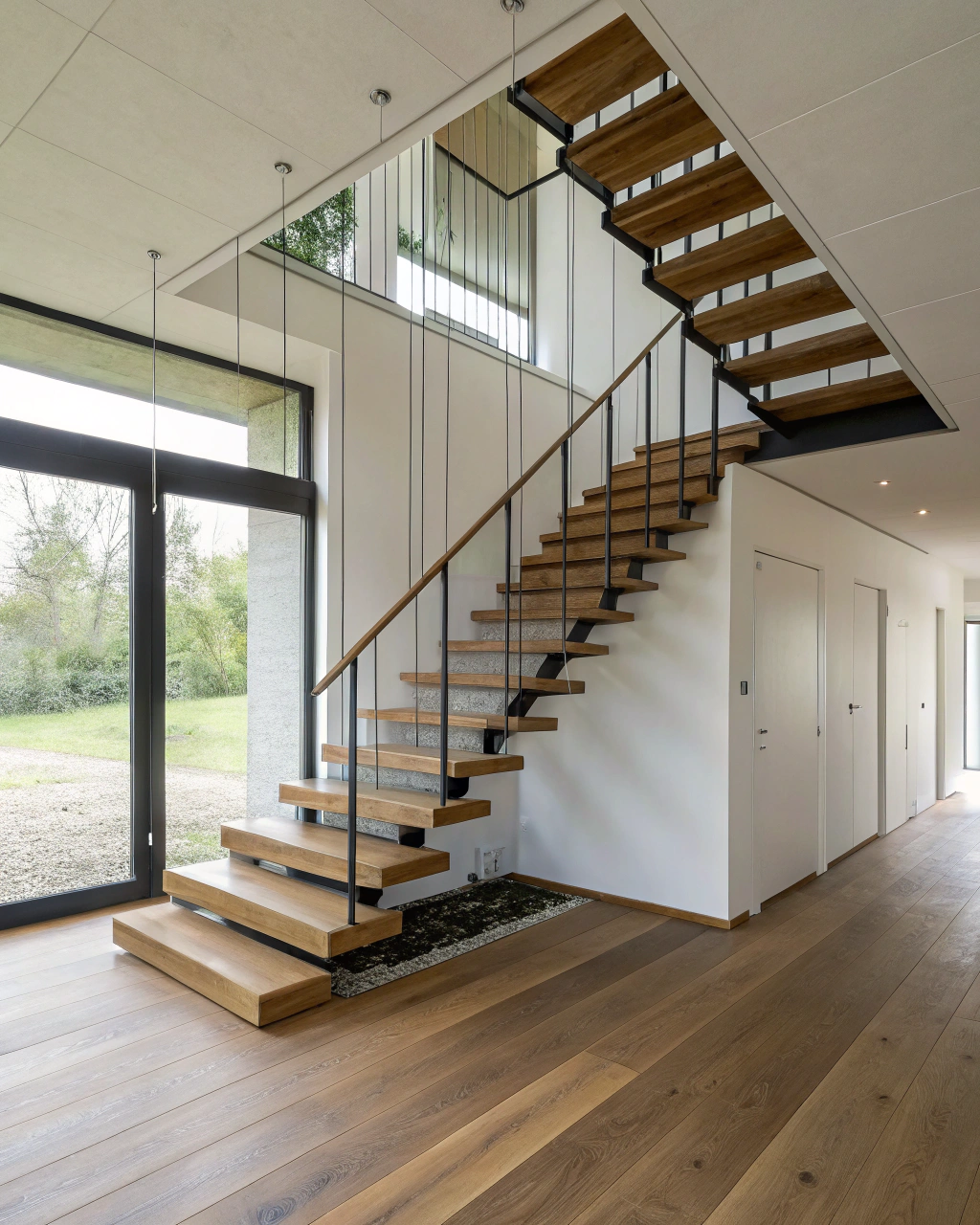 minimalist staircase designs floating wood stairc