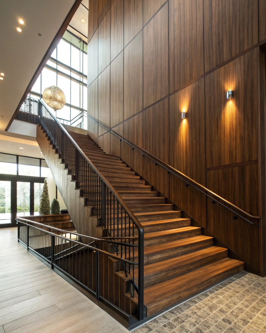 modern wooden staircase designs dark wood statem