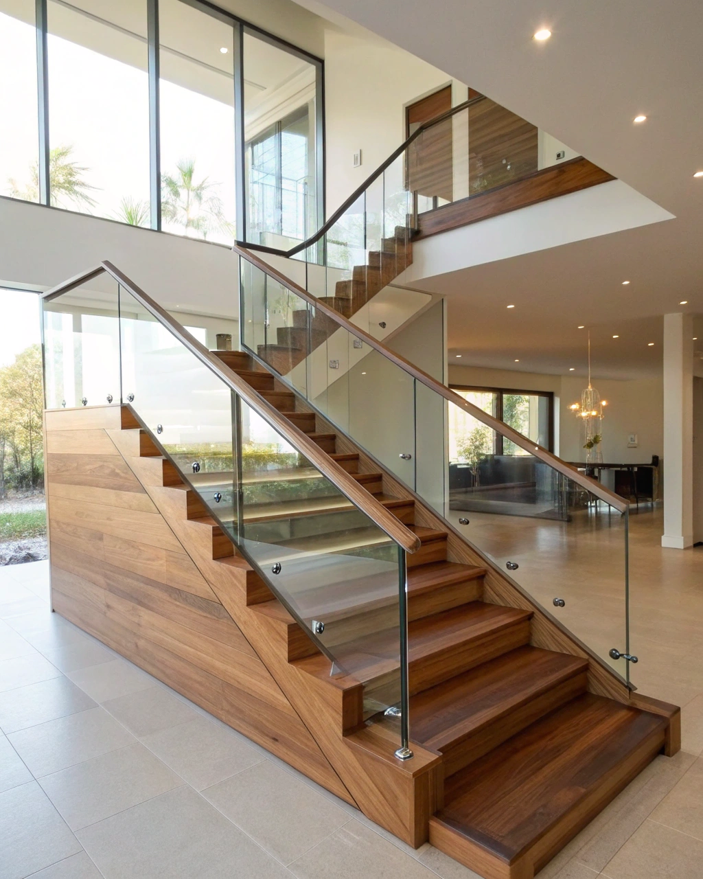 modern wooden staircase designs wood and glass sta