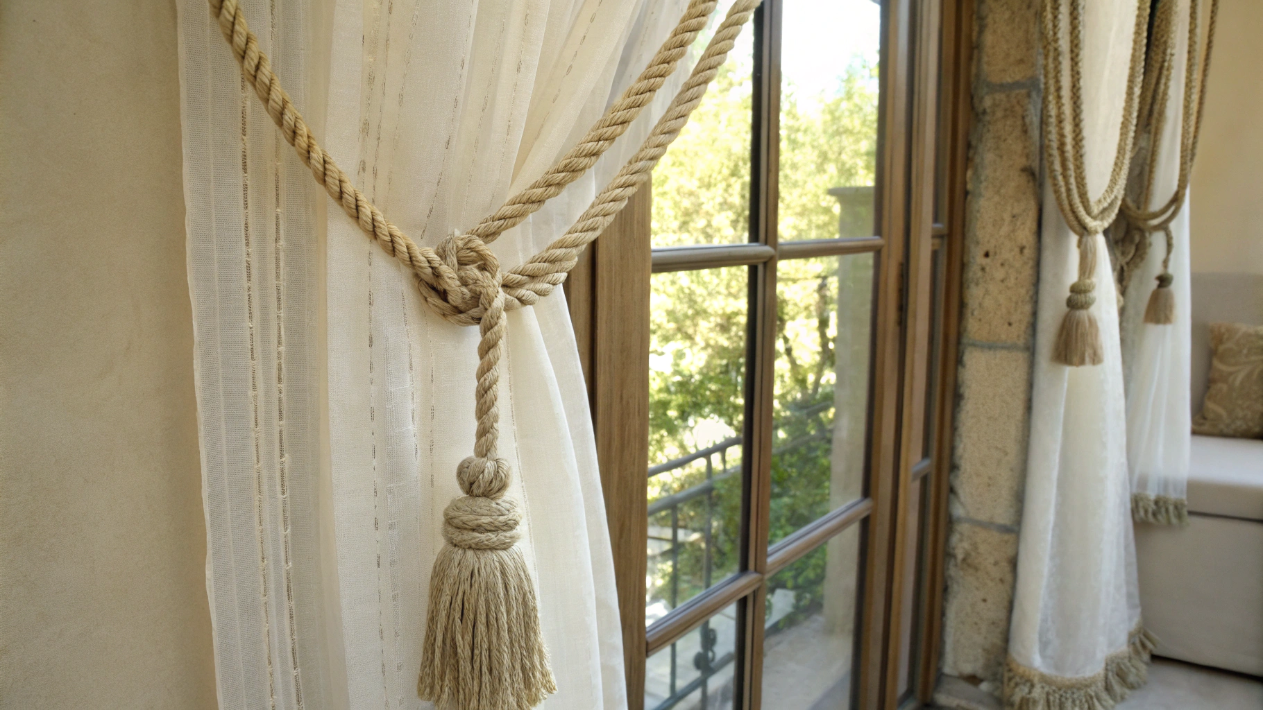 15 Rope Curtain Tieback Ideas for Coastal Living Rooms