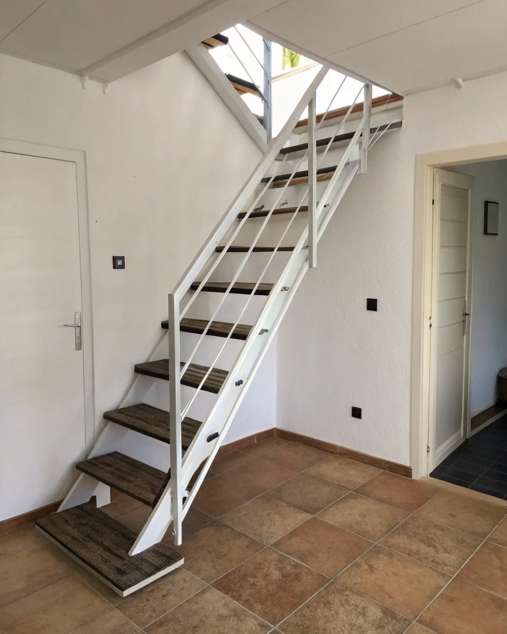 small staircase ideas that save space wall mount