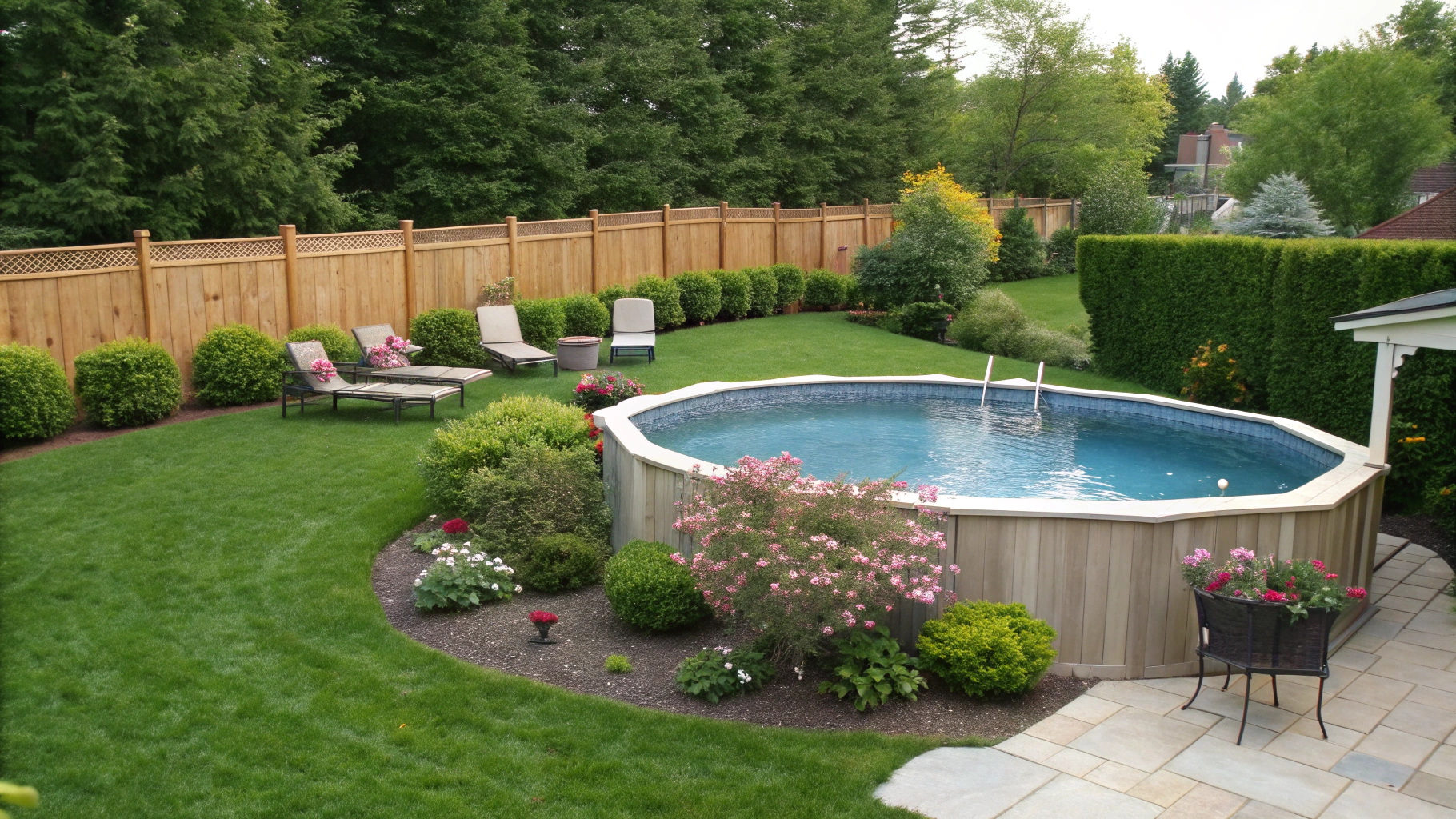 11+ Creative Above Ground Pool Landscaping Ideas