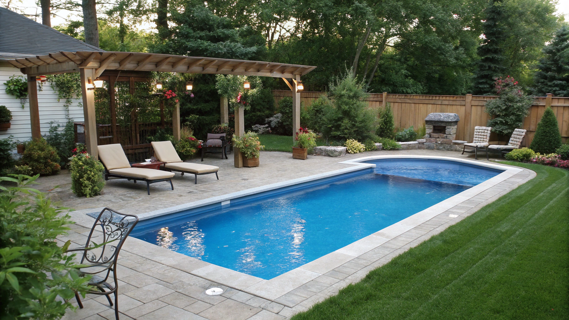 fiberglass pool ideas for backyards