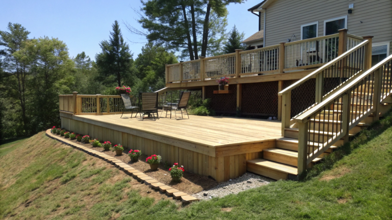 floating deck ideas for sloped yards