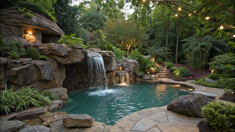 grotto pool ideas with waterfalls
