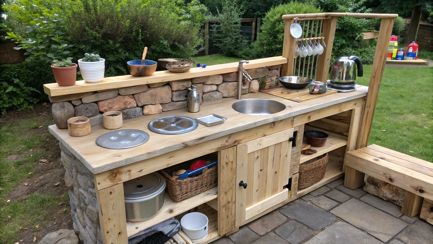 mud kitchen counter ideas