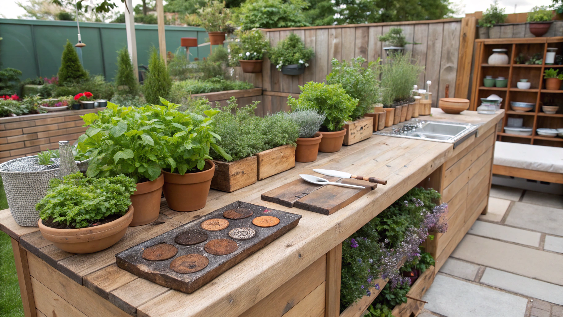 mud kitchen herb garden ideas