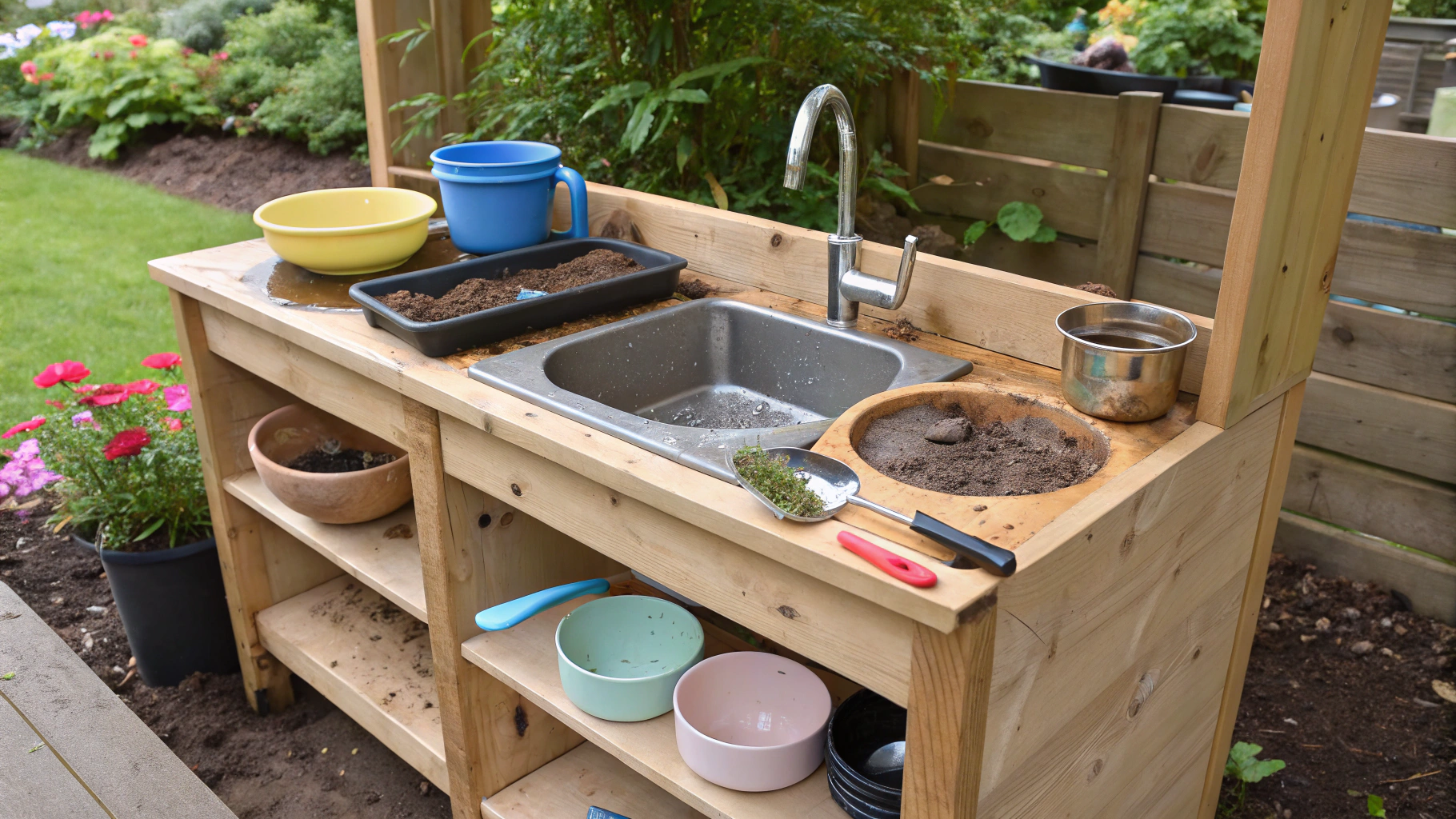 11+ Unique Mud Kitchen Ideas with Running Water