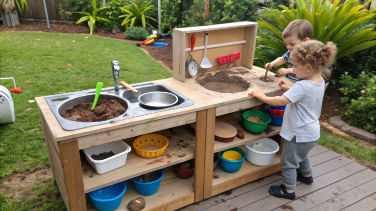 mud kitchen sensory play ideas