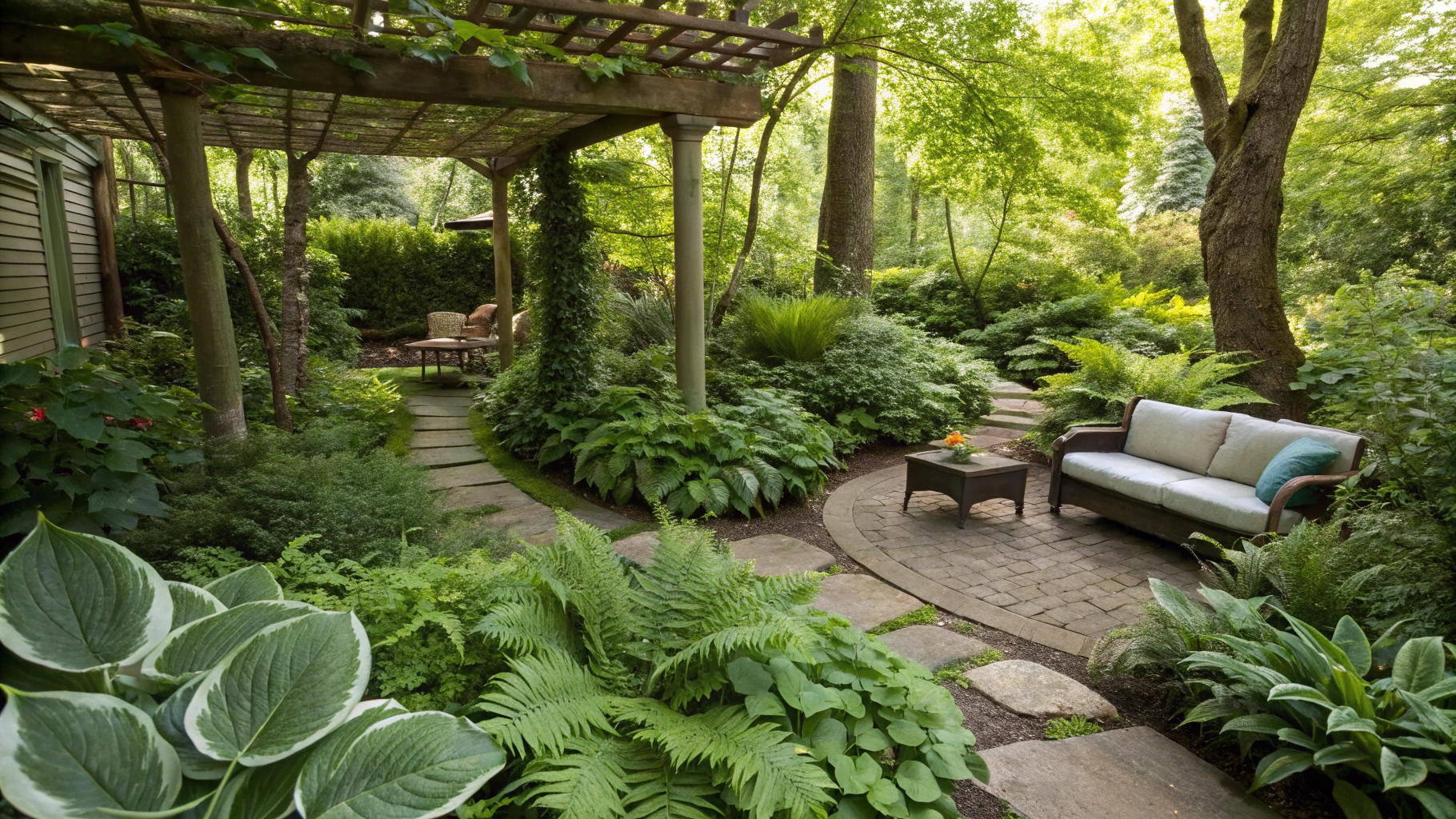 shade garden living ideas