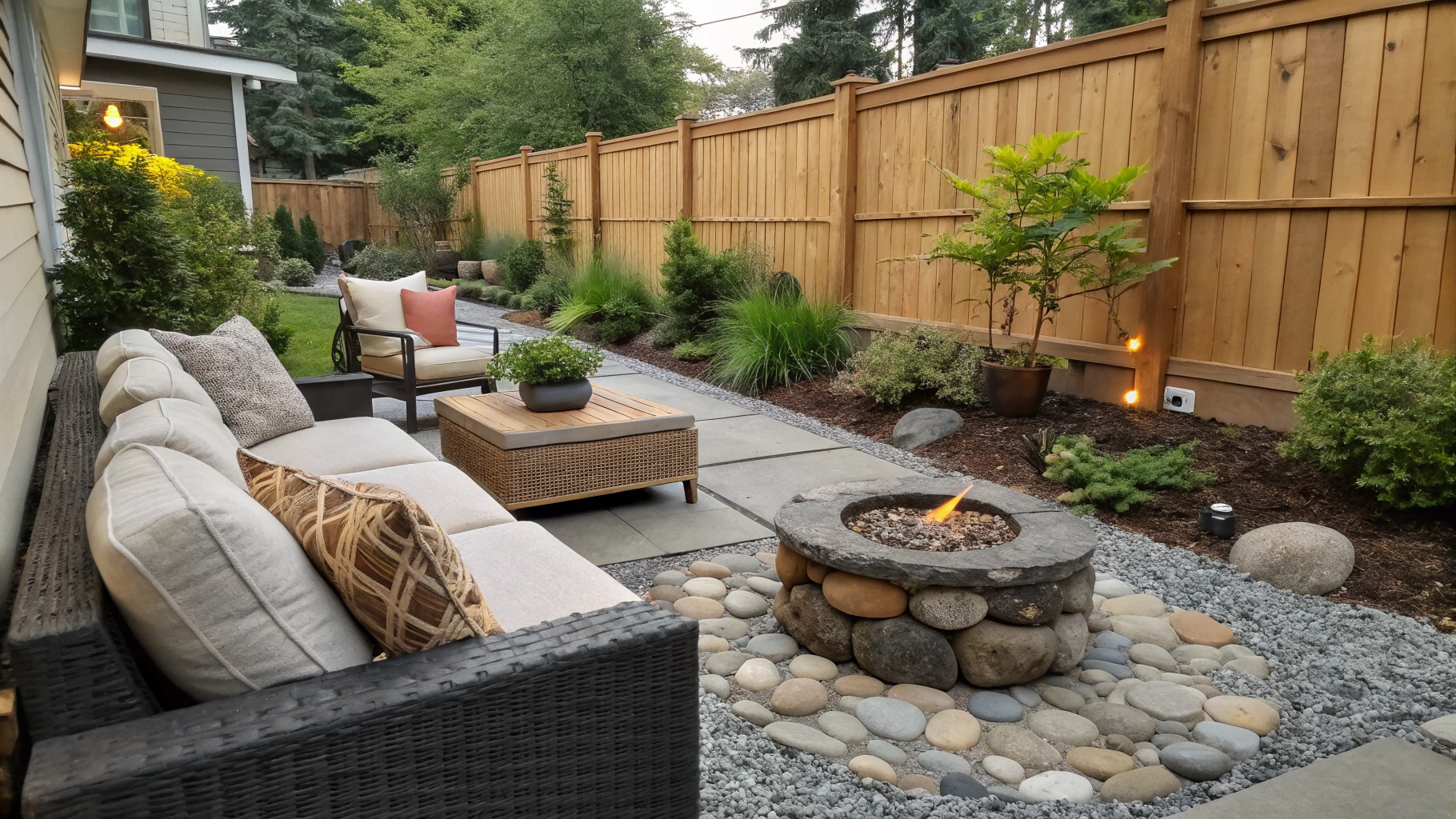 side yard outdoor living ideas