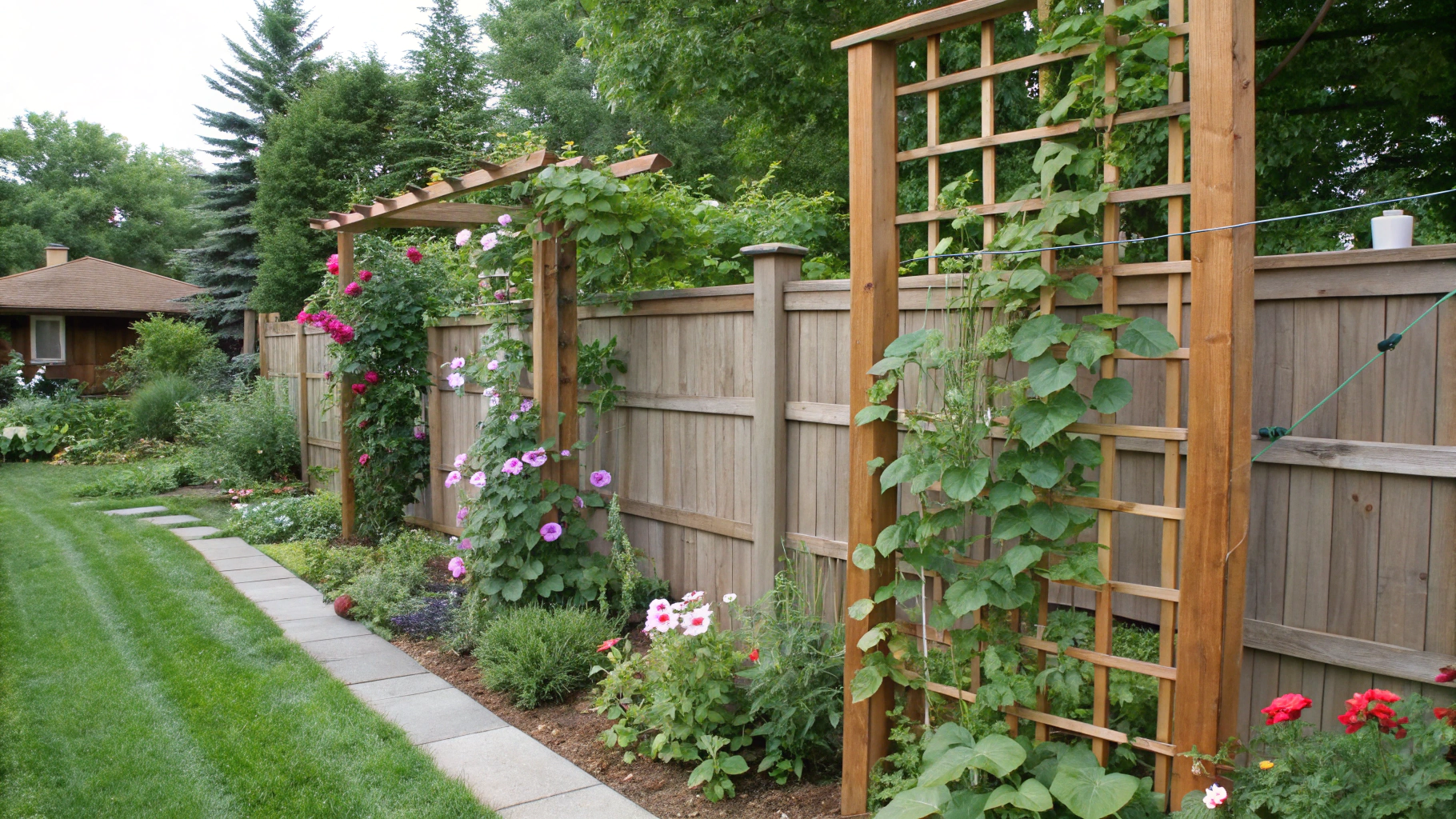 backyard garden trellis ideas