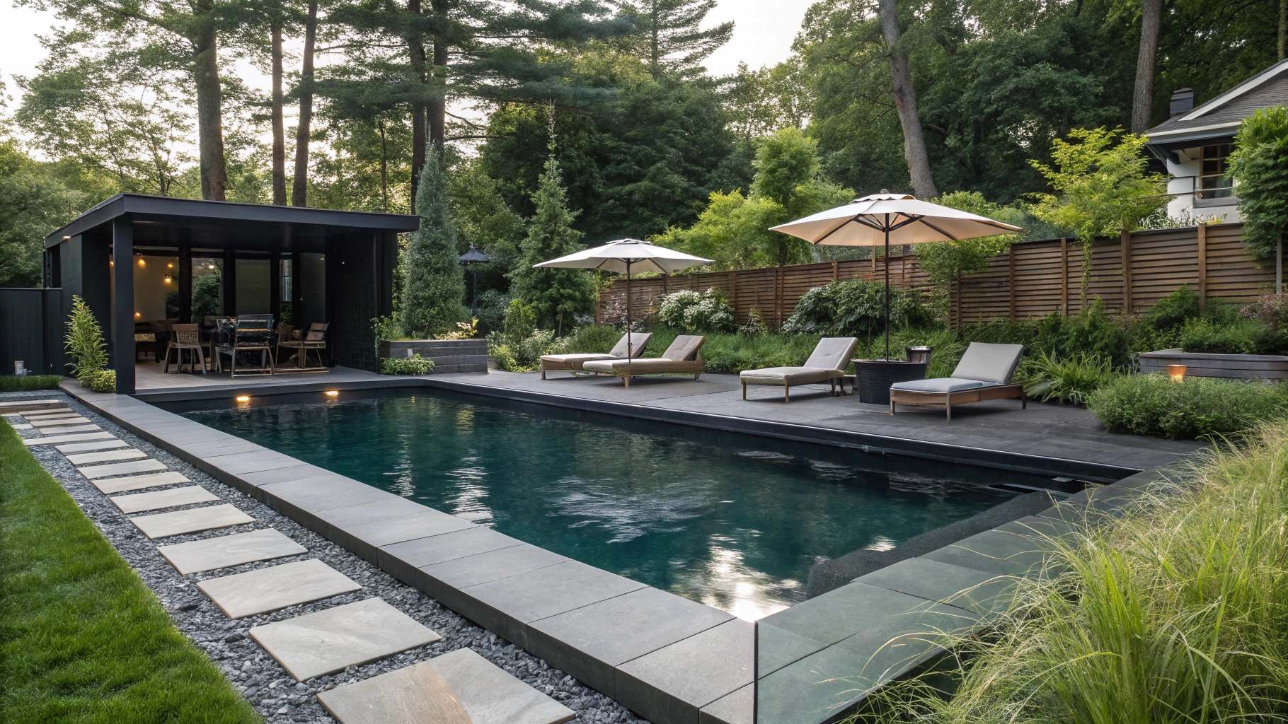 black bottom pool ideas