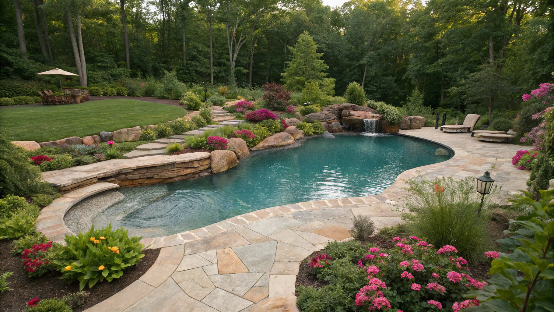 freeform pool ideas with landscaping