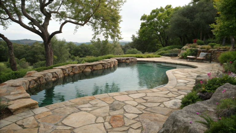 natural stone pool surround ideas