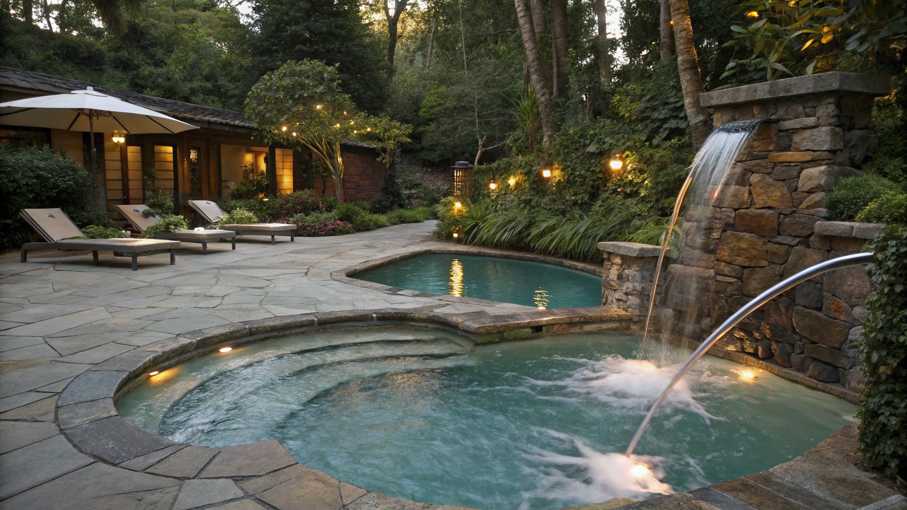 spill over spa pool ideas