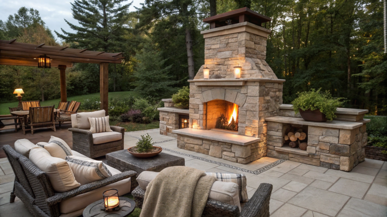 outdoor fireplace patio ideas